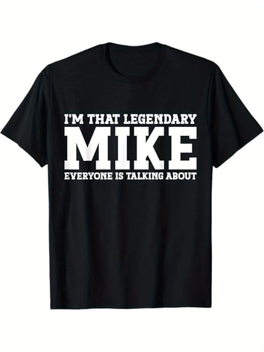 Mike's Name Funny T-Shirt - 100% Cotton, Casual Fit, Machine Washable - Perfect Gift for Men, Black, Sizes S-XXL