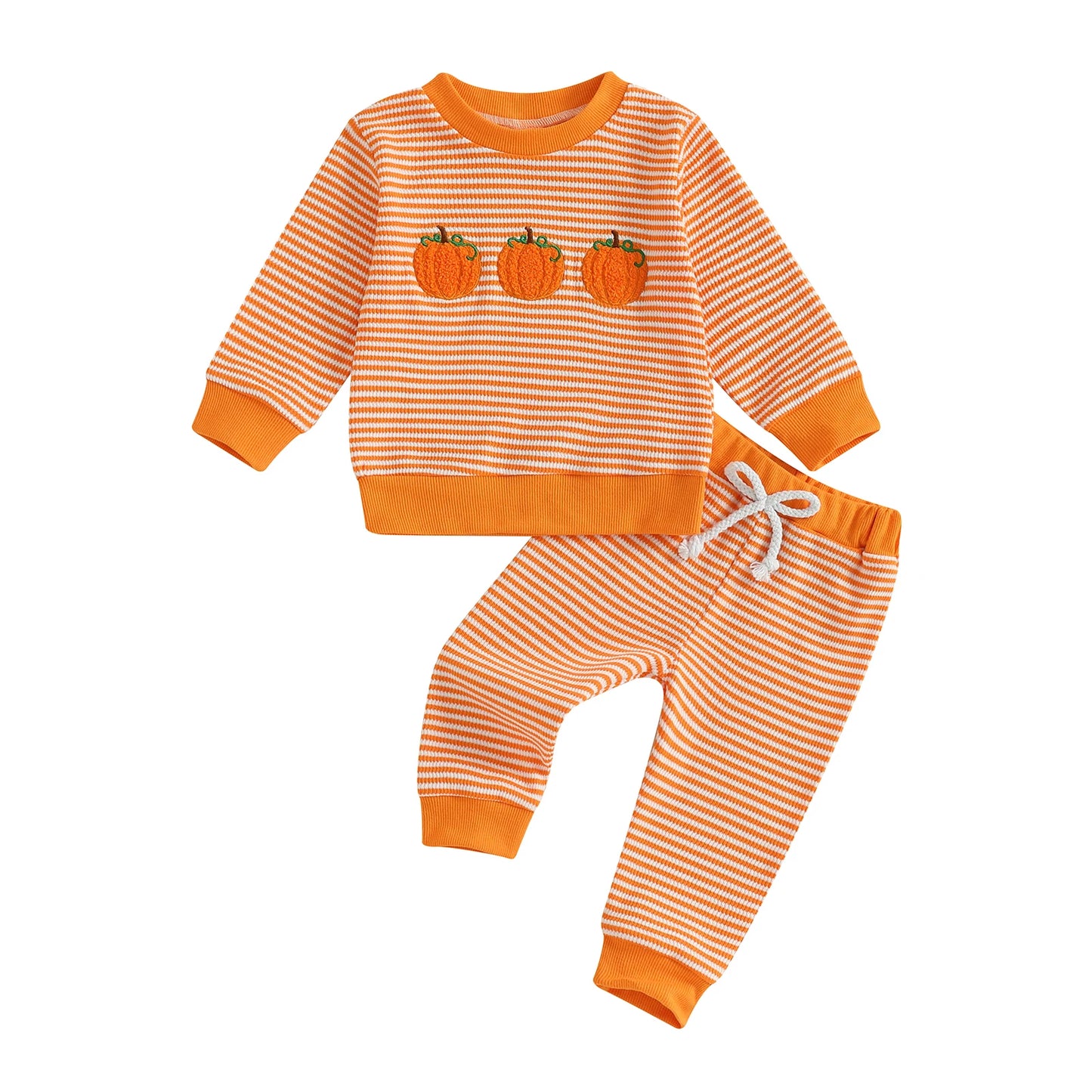 Boys Girls 2-piece Halloween Costume Short Sleeve Round Neck Printed Ghost T-shirt with Black Leggings Trick or Treat Outfit