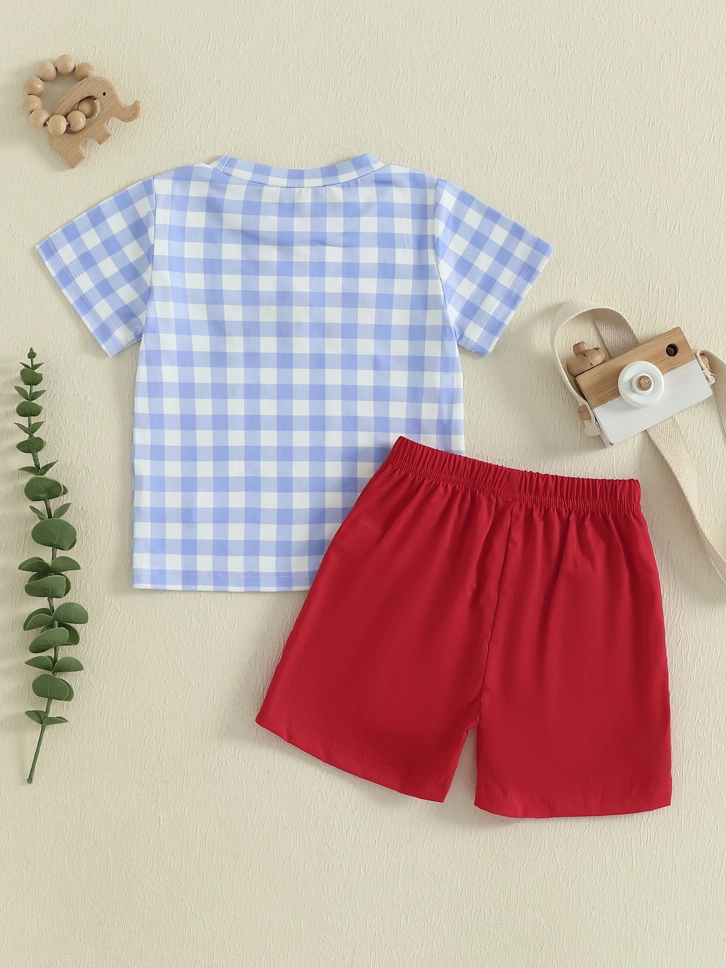 Baby Boy Farm Animal Print Short Sleeve T-shirt and Shorts Set with Elastic Waistband - Cute Toddler Outfit for Summer