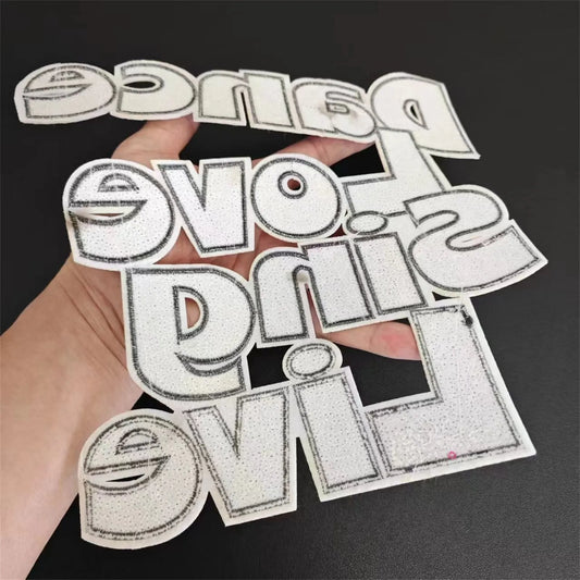 Clothing Women Shirt Top Diy Letter Patch Cartoon Sequins Deal With It T-shirt Iron On Patches For Clothes Stickers