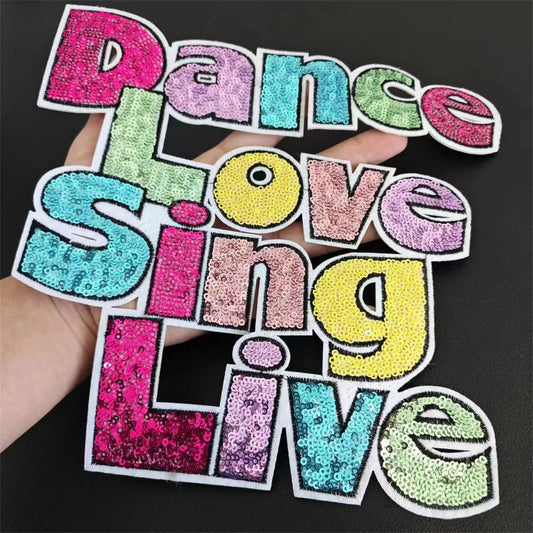 Clothing Women Shirt Top Diy Letter Patch Cartoon Sequins Deal With It T-shirt Iron On Patches For Clothes Stickers